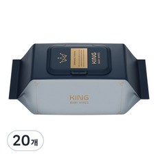 킹물티슈 더 도톰한 골드블루 저자극 엠보싱 아기물티슈 캡형, 86g, 70매, 20개