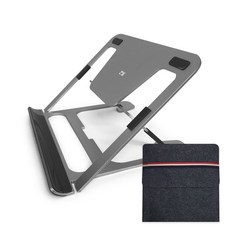 만듦 휴대용 6단 높이 조절 노트북 거치대, 다크실버, 1개