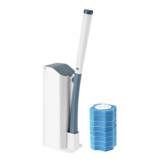 拋棄式馬桶刷 Set 8, 藍色，ABS/海綿材質, 1組