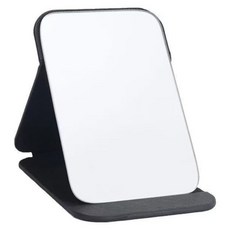 Home of flowers 繁花之家 折疊化妝鏡/補妝鏡/美妝鏡/折疊鏡子/隨身鏡/宿舍鏡子/桌上鏡/高清大鏡/梳妝鏡/可立式鏡子 特大(25 x 17.5cm), 黑色