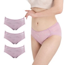 Lovelyon 提花無痕面料內褲 3件組, 紫羅蘭色