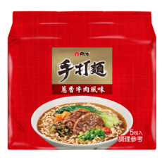 維力 手打麵 蔥香牛肉風味 80g, 5包
