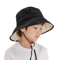 SUN GLADE 兒童款UV素色附哨漁夫帽