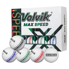 볼빅 맥스 스피드 X 플래그라인 골프공 정품볼 2피스 42.67mm, 혼합색상, 12개입, 1세트