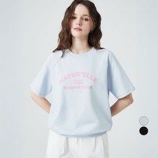 ELLEPARIS 여성용 레터링 프린트 라그란 소매 반팔 스웻셔츠