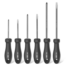 델리 툴즈 홈시리즈 일자 십자 드라이버 6종 세트 블랙 EHT1006, 1세트