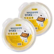명진 에어프라이어 종이호일, 23cm, 40개입, 2개