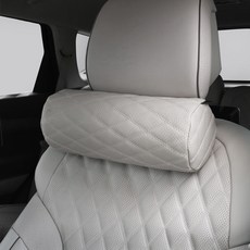 지엠지모터스 타공 가죽 메모리폼 차량용 목쿠션, 그레이, 1개