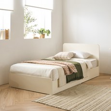 리바트 커먼베드 자녀가구 심플형 헤드 침대 일반형 프레임 단품 방문설치, 화이트 + 화이트오크