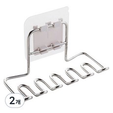 FRANOND 免打孔黏貼式易清洗簡易5人牙刷架, 2個, 混合色