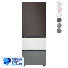 [삼성 감사 페스티벌] [색상선택형] 삼성전자 비스포크 김치플러스 냉장고 방문설치, 코타 차콜 + 코타 화이트 + 새틴 그레이, RQ33A74A1AP