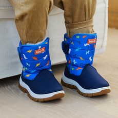 bayb 男童軟墊冬季皮草靴