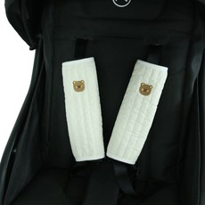 맘스포유 100支紗絎縫刺繡嬰兒車安全帶護套 L, 小熊, 2個