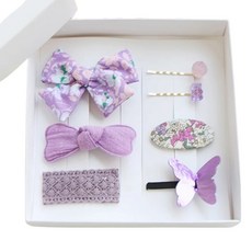 JirehBow 韓國髮飾 花蝴蝶7件組 尺寸19x13.5x4cm, 紫色, 19x19.5x4cm