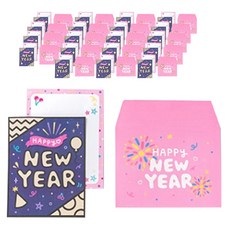 minhwashop 新年燙金藝術卡片製作組 Happy New Year, 20套, 混合色