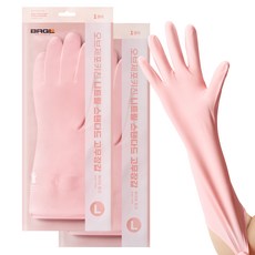 브릭글로 안찢어지는 니트릴 고무장갑, 베이비핑크, 대(L), 2세트