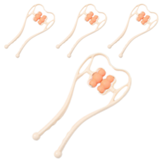 PDS 生活辦公必備頸椎按摩器手夾手動按摩器, B橙, 4個