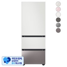 [삼성 감사 페스티벌] [색상선택형] 삼성전자 비스포크 김치플러스 냉장고 방문설치, 코타 화이트 + 코타 화이트 + 브라우니 실버, RQ33A74A1AP