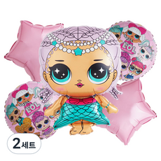 Party Fang Character 銀箔氣球 LOL Mulbaby 花束 5 件套, 混色, 2組