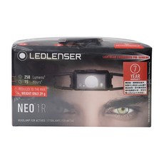 LEDLENSER 萊德雷神 NEO1R 充電式慢跑頭燈 - 250流明，39g超輕量，7年保固, 黑灰色, 1個