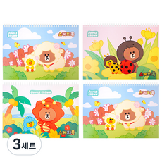 라인프렌즈 스케치북 4종 세트 랜덤발송, 20매, 3세트