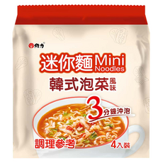 維力 迷你麵 韓式泡菜風味, 4包