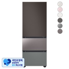 [삼성 감사 페스티벌] [색상선택형] 삼성전자 비스포크 김치플러스 냉장고 방문설치, 코타 차콜 + 브라우니 실버 + 새틴 그레이, RQ33A74A1AP