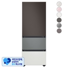 [삼성 감사 페스티벌] [색상선택형] 삼성전자 비스포크 김치플러스 냉장고 방문설치, 코타 차콜 + 새틴 그레이 + 코타 화이트, RQ33A74A1AP