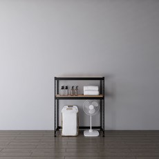 스피드랙 국내 제조 하단오픈형 세탁기 건조기 철제 선반, 블랙, 2.5단