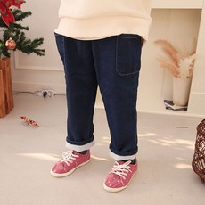 sonyun market 兒童刷毛甜美風工裝牛仔褲