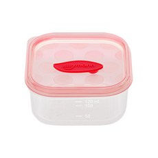 sillymann 100%鉑金矽膠副食品保鮮盒 - 120ml, 柔軟材質 安全設計 BPA Free 適用於4個月以上嬰兒, 粉色, 1組