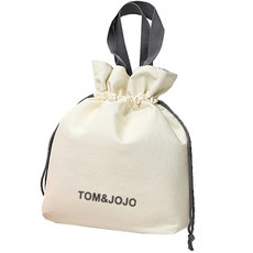 柔和粉彩保溫保冷束口便當袋, 奶油色