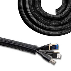 탐사 케이블 커버 매쉬 튜브 5m, 블랙, 1개