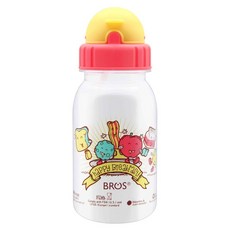 馬來西亞 BROS 水晶系列 水瓶帶吸管, 350ml, 1個, 快樂早餐
