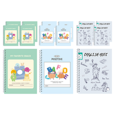 YOUNG ART 英文寬格線圈筆記本, 隨機出貨, 15個