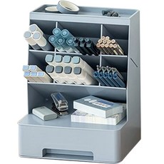 桌面整理架 辦公用品收納盒 SD-3811, 藍色, 1個