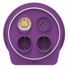 LUGBOX 盒式圓形USB LB-RU10MPW, 紫色 (LB-RU10MPW), 1個
