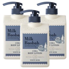 밀크바오밥 세라 바디로션 화이트머스크향, 600ml, 3개
