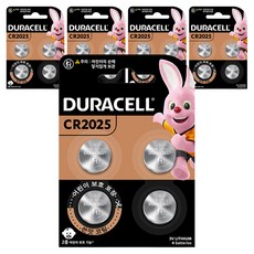 듀라셀 쓴맛코팅 리튬 코인건전지 CR2025, 4개입, 5개