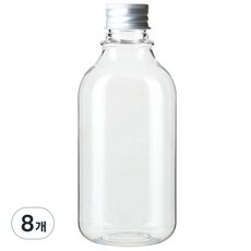 Glassdomae ARB300 透明飲料容器 鋁製銀色蓋, 300ml, 8個