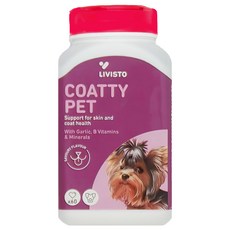 LIVISTO 犬用皮膚毛髮保健營養錠 含大蒜、B群維生素和礦物質, 皮膚/毛髮, 60顆, 1罐