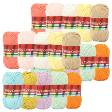 Milky Cotton 紅標可愛編織線 50g x 10種套組, 2套, 混色