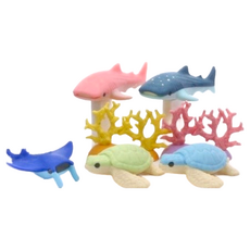 Iwako 造型橡皮擦 水族館 Set，包裝尺寸長15x寬9.3cm，日本產, 1組