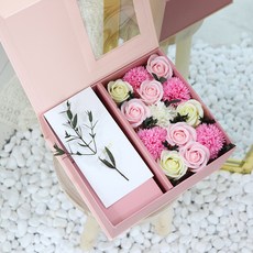 NOBLY 香皂花豪華花卉零用錢盒, 淺粉紅色, 1個