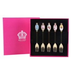 ROYAL ALBERT 100週年紀念下午茶叉5入組, 混色, 5入