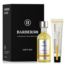 BARBER501 須後黃 165ml + 剃須膏黃 66ml 套組, 1套
