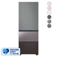 [삼성 감사 페스티벌] [색상선택형] 삼성전자 비스포크 김치플러스 냉장고 방문설치, 새틴 그레이 + 브라우니 실버 + 코타 차콜, RQ33A74A1AP