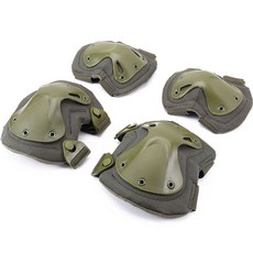戰術護膝 2入 + 戰術護肘 2入組 AA233, Green, 1組