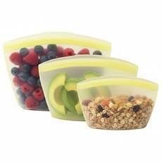 homehouse 韓國產優質矽膠夾鏈袋 小+中+大組, 1套, 萊姆色