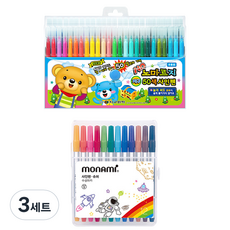地球化學 Nomarji 簽字筆 50色 + Monami 超級簽字筆 12色套組, 混合顏色, 3套